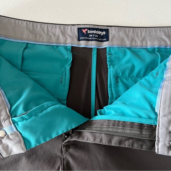 Birddogs Pants Mens Slim Fit Stretch Chino Performance Lined Dark Gray 34x31 - Picture 7 of 10